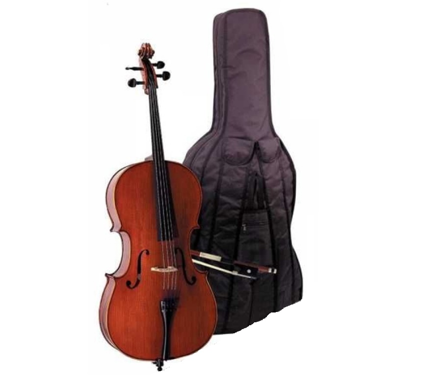 CELLO%201/2%20SCALE%20+KILIF+YAY,%20KARARTILMIŞ%20AKÇAAĞAÇ%20B