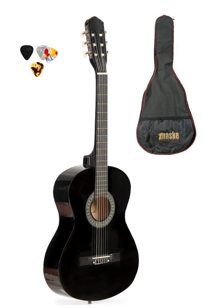 Maske%20Banupo%20MG1BK%204/4%20Tam%20Boy%20Siyah%20Klasik%20Gitar%20Tuner+Stand+Kılıf+Pena%20Hediyeli