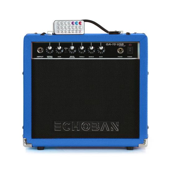 Echoban GA15USB 15 Watt Mavi Gitar Amfisi USB