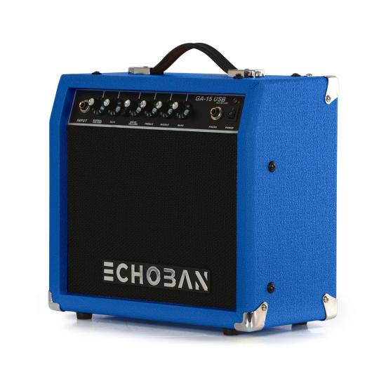 Echoban GA15USB 15 Watt Mavi Gitar Amfisi USB