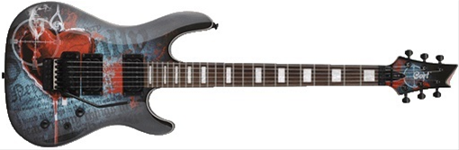 ELEKTRO GİTAR-KATANA, TF DESENLİ SİYAH, FLOYD ROSE