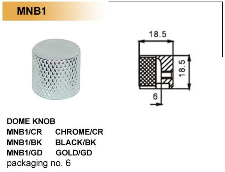 GİTAR POT. DÜĞME BAŞLIĞI (KUBBELİ) METAL, KROM, (1