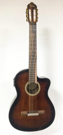 ELEKTRO KLASİK GİTAR, CUTAWAY, 4/4, KAHVE SUNBURST